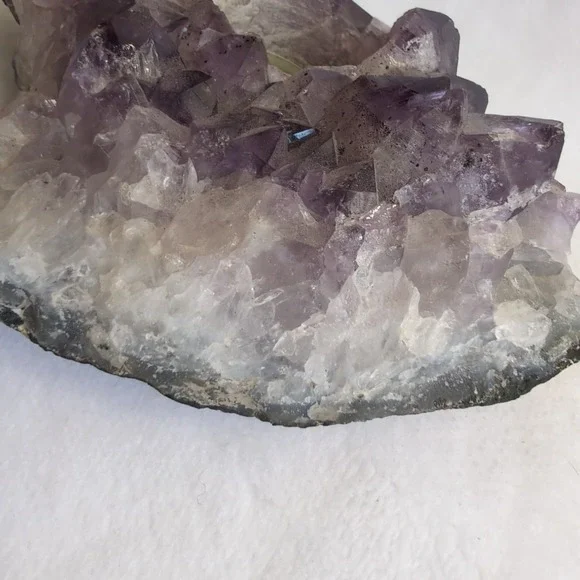 Amethyst Crystal Candle Holder Purple Raw Geode Cluster - Picture 12 of 16
